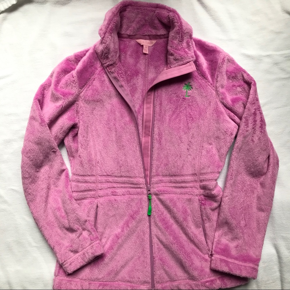 Lilly Pulitzer Maddie Jacket Plush Fleece Pink XS
